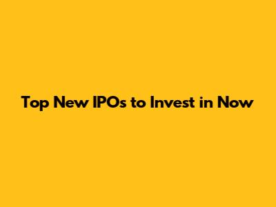 Top New IPOs to Invest in Now
