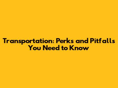 Transportation: Perks and Pitfalls You Need to Know