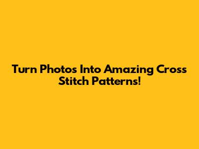 Turn Photos Into Amazing Cross Stitch Patterns!