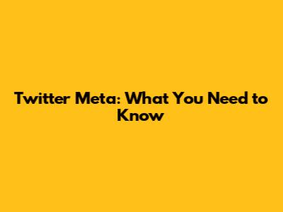 Twitter Meta: What You Need to Know