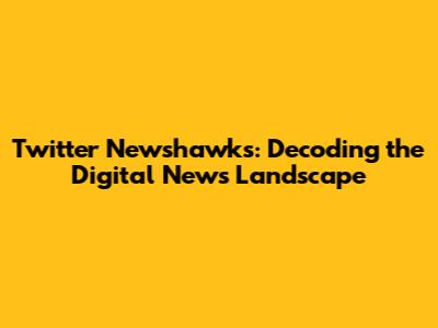Twitter Newshawks: Decoding the Digital News Landscape