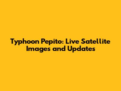 Typhoon Pepito: Live Satellite Images and Updates