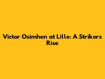 Victor Osimhen at Lille: A Striker's Rise