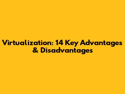 Virtualization: 14 Key Advantages & Disadvantages
