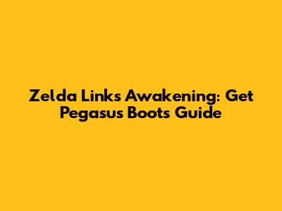 Zelda Link's Awakening: Get Pegasus Boots Guide
